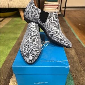 John Fluevog Black and White Patterned Loafers